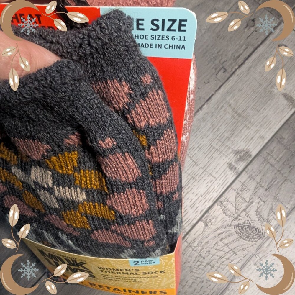 Muk Luks Women’s Thermal Sock 2-Pair Pack | Heat Retainers | Size 6-11 | NEW - Picture 5 of 7